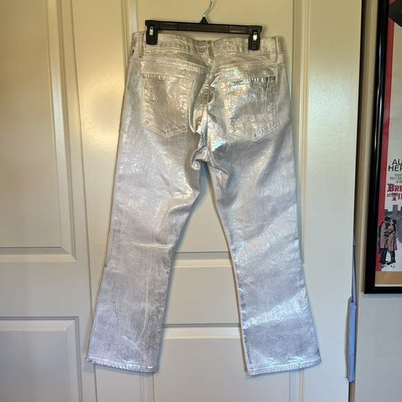 Frame Le Crop Metallic Stretch Mini Boot-Cut Crop Jeans - Picture 8 of 15